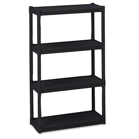 ICEBERG Rough n Ready Open Storage System, 4-Shelf, Injection-Molded Polypropylene, 32w x 13d x 54h, Black 20841